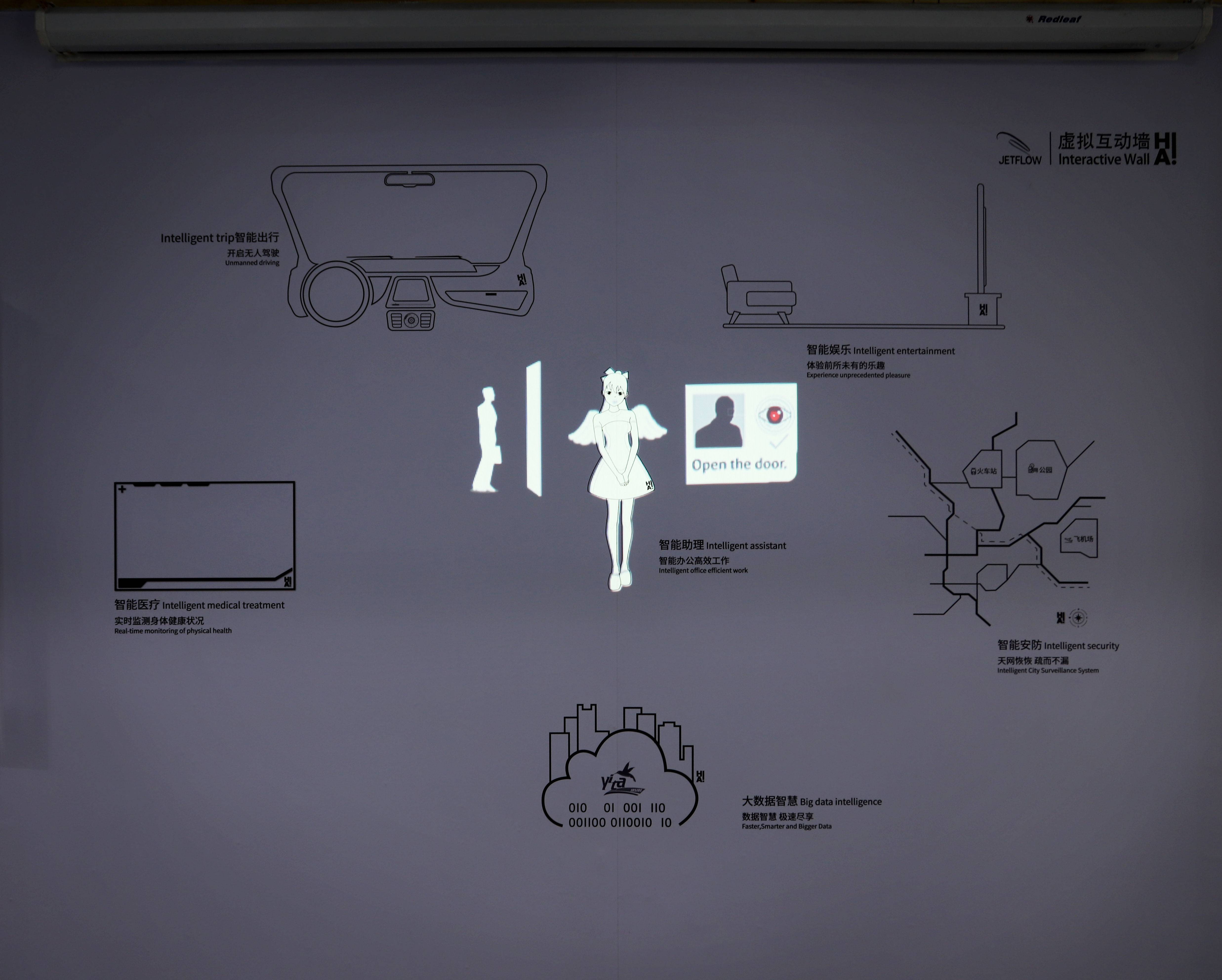 HI,AI!虚拟互动交互墙-自来水