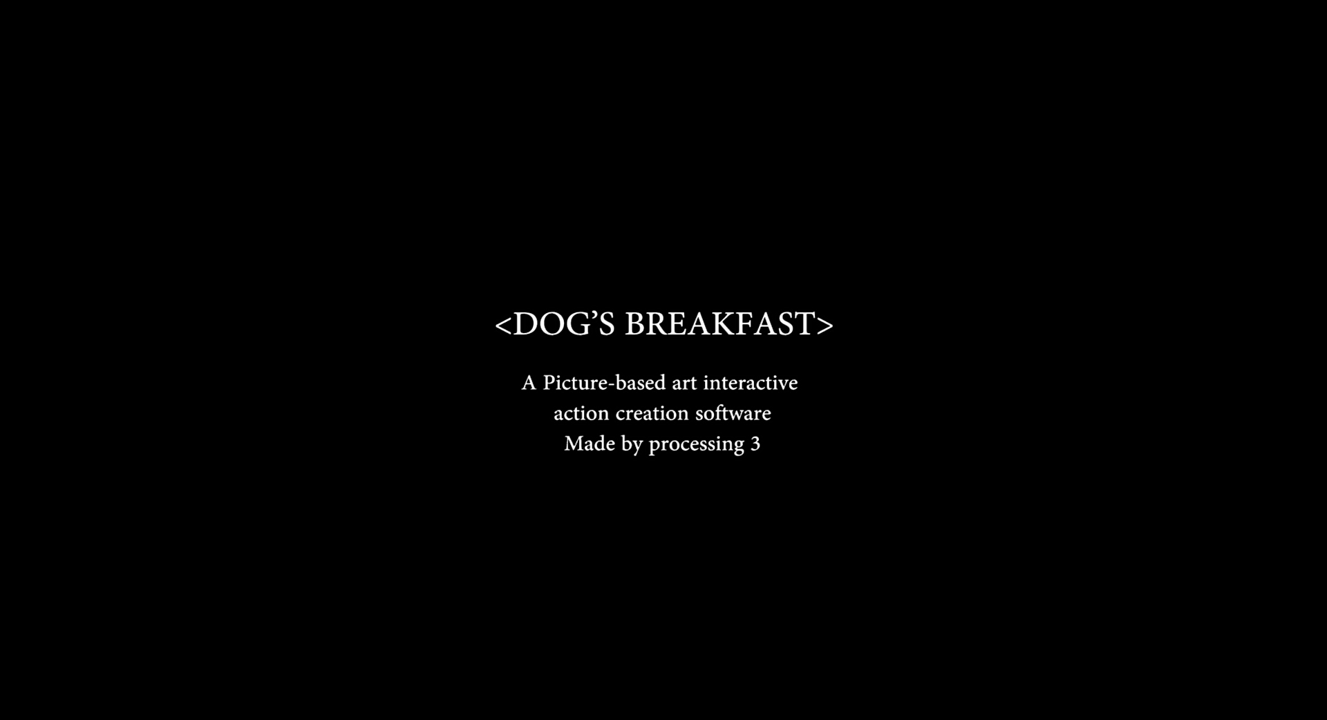 <DOG'S BREAKFAST>  艺术交互动效创作软件 by processing