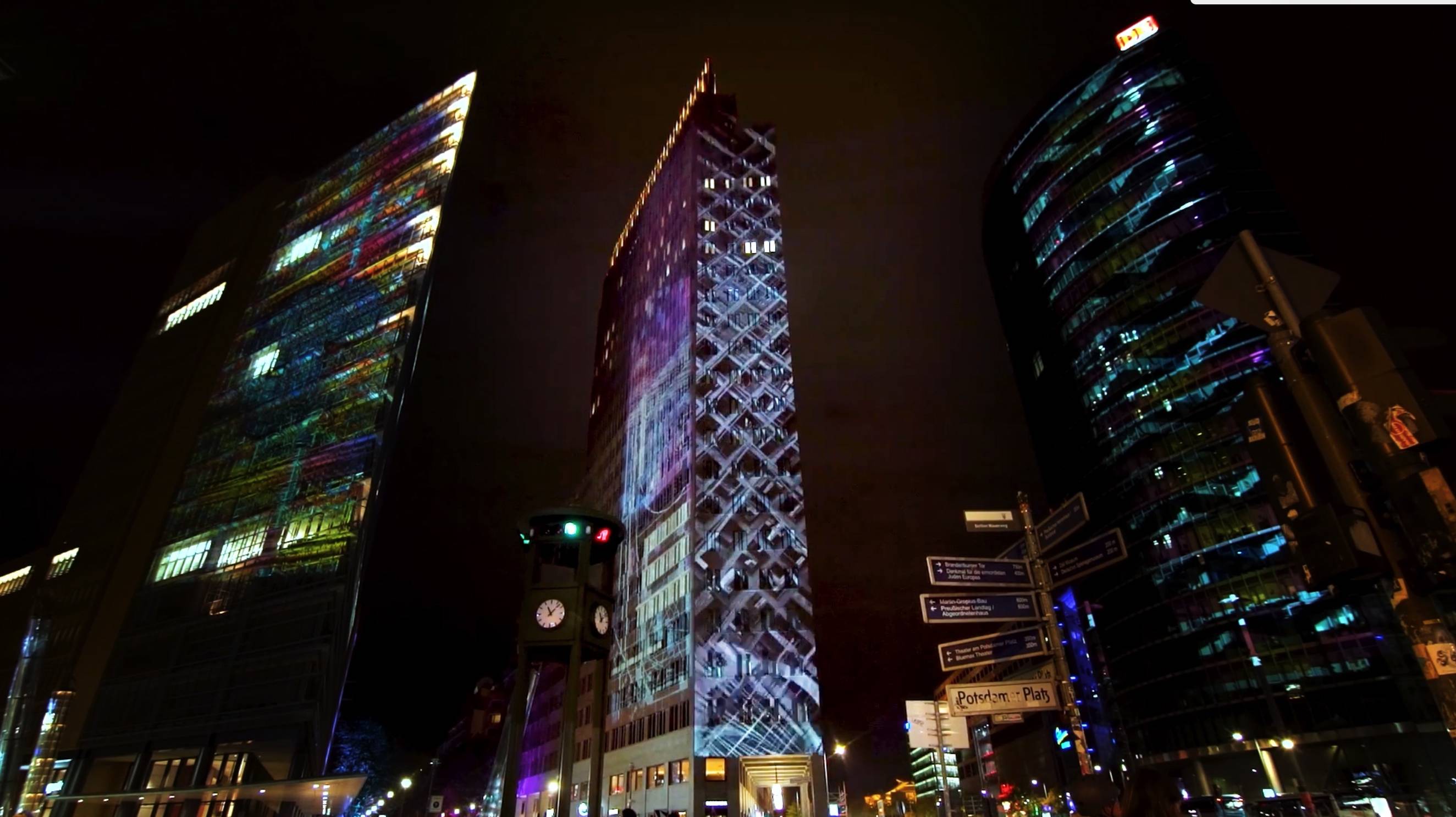 【Fullvideo】Mapping on Kollhoff Tower for Berlin Light Festival “New Divide”
