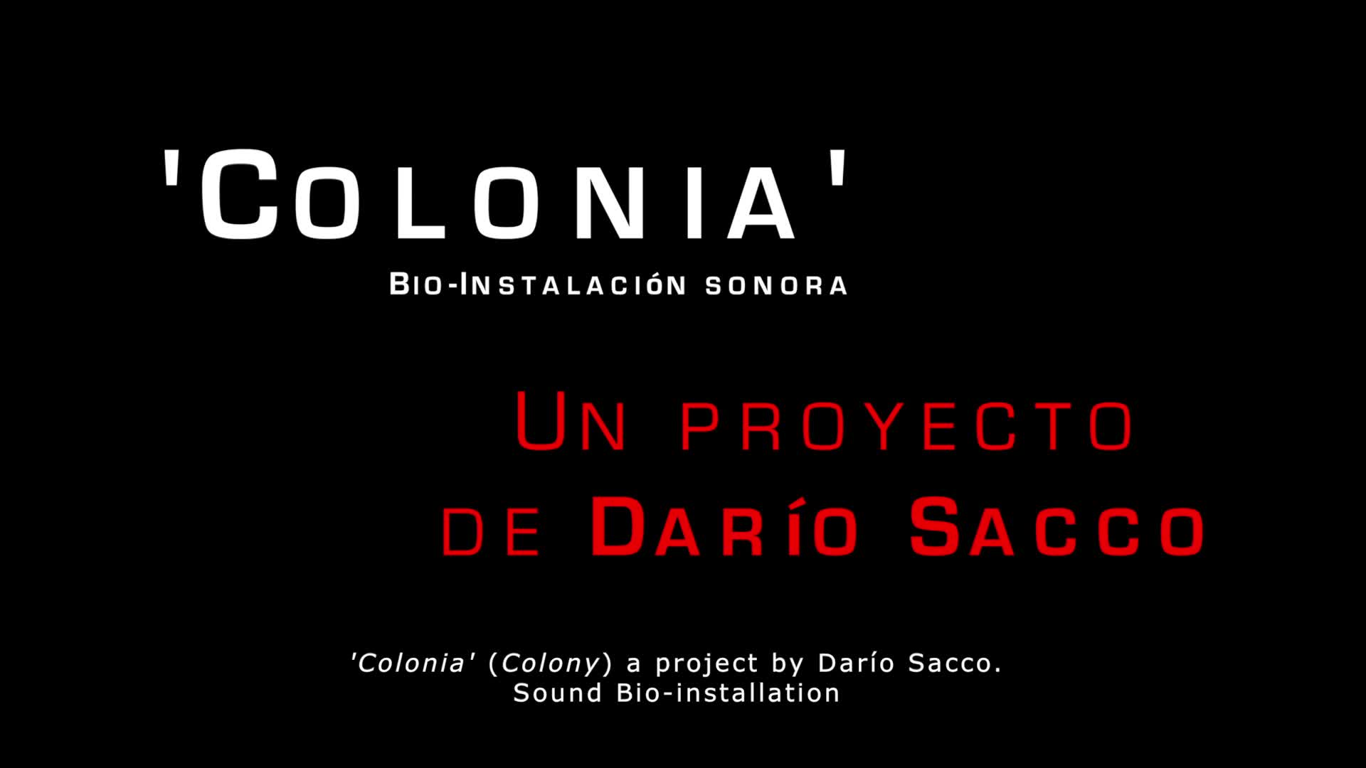 'Colonia' (Colony) | Sound-Bio-Installation 2014/2020