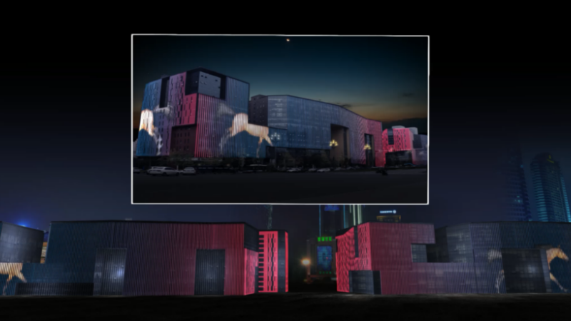 商业建筑灯光秀3D场景模拟