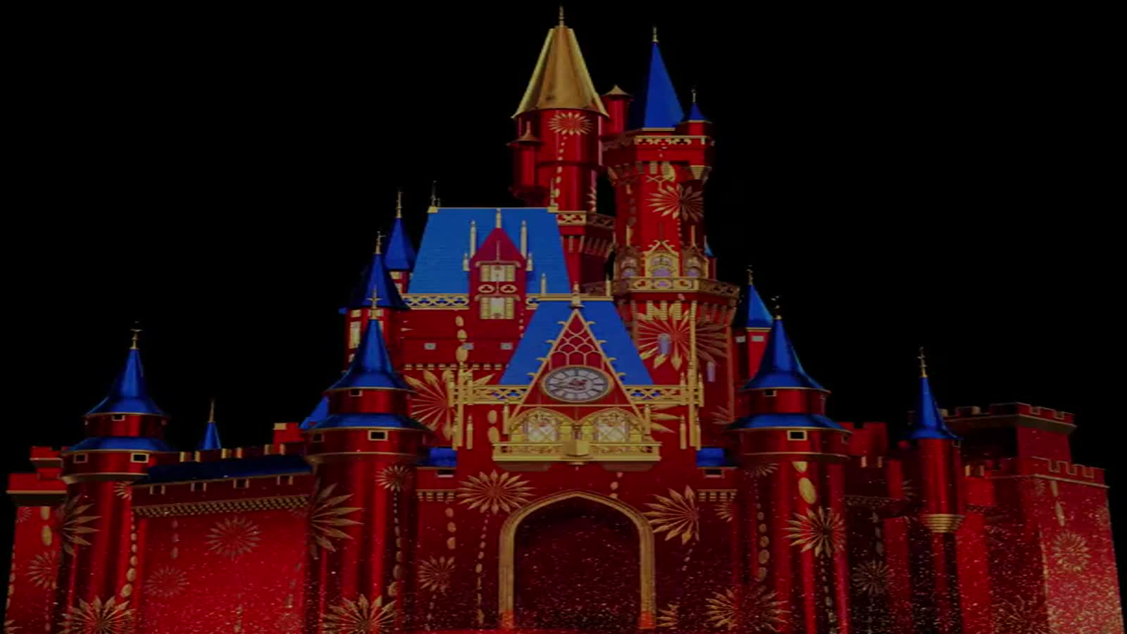 天鹅堡3dmapping建筑投影之牛气冲天