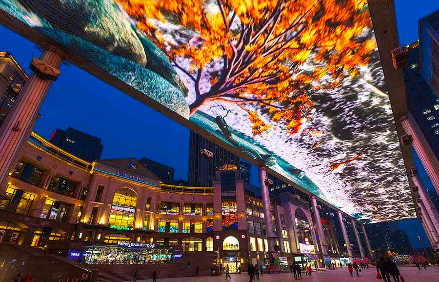 天幕视觉正成为各地的地标式美景,成为大型企业,实力品牌和商业地产等