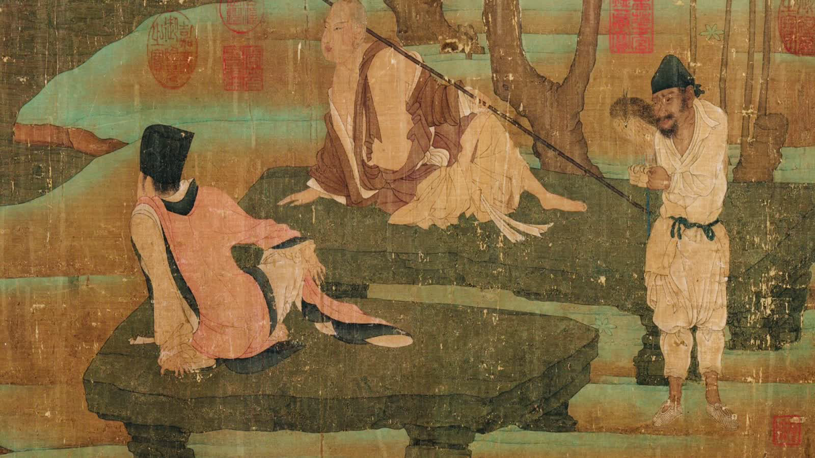 五代【佚名】神骏图卷(全卷)绢本28X143