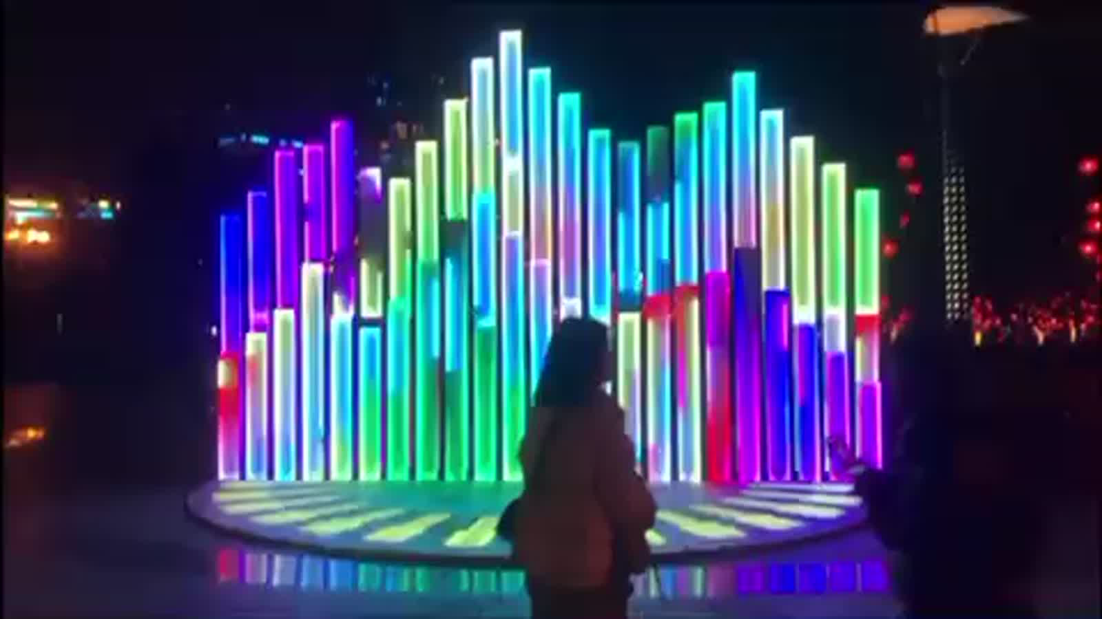 地板钢琴互动音乐墙展览装置人体互动感应互动
