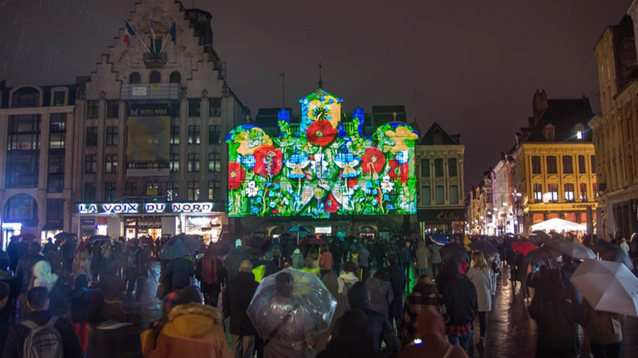 Place for the goddess ! Lille International Videomapping Festival, France