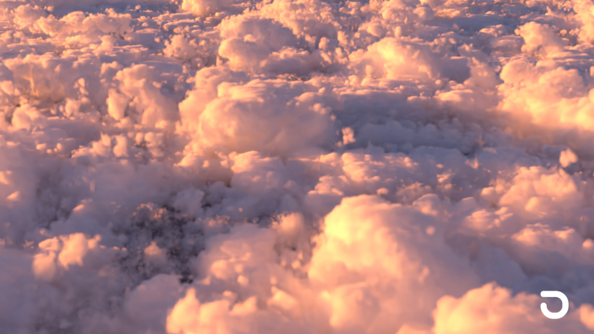 Sea of Clouds in Houdini with hip+nuke file