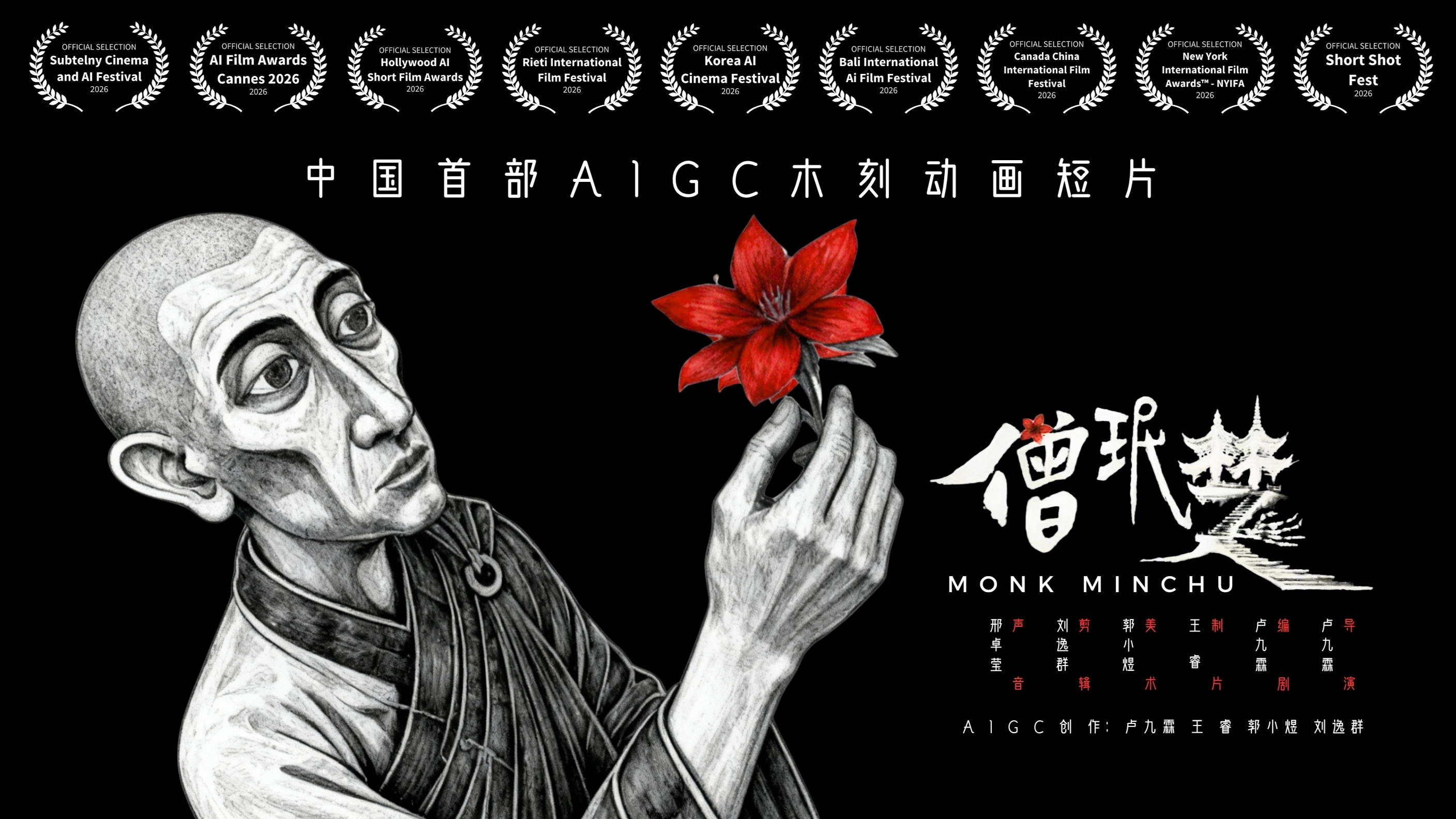 China's First AIGC Woodcut Animated Short Film: Monk Minchu