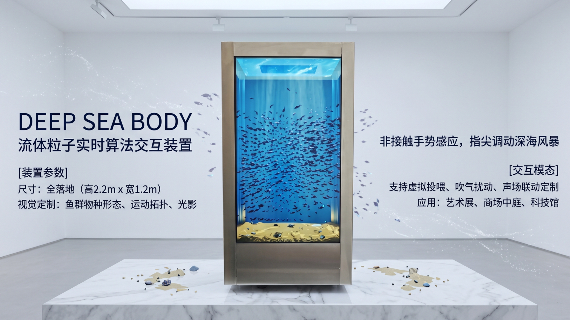 【流体粒子实时算法交互装置：深海之躯】