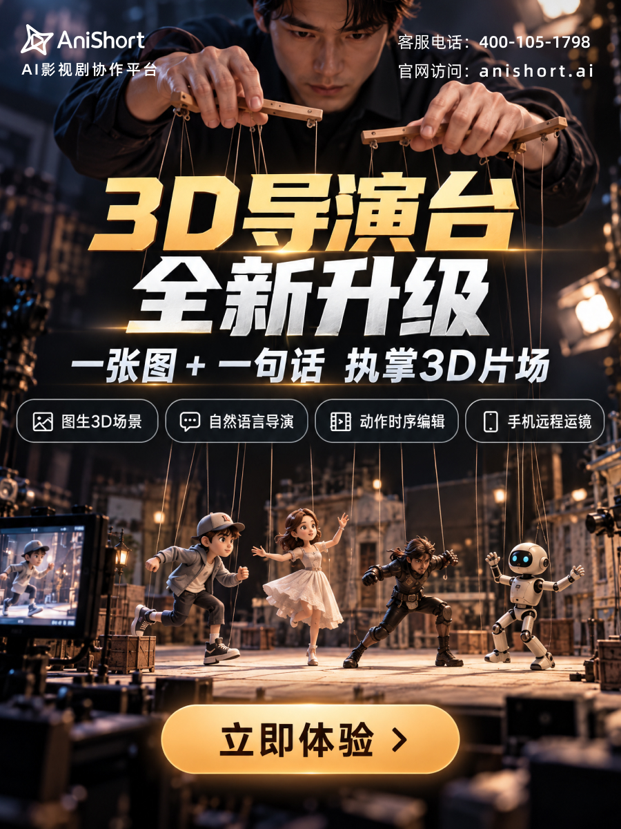 AniShort 3D导演台全新升级！一张图+一句话 执掌3D片场！