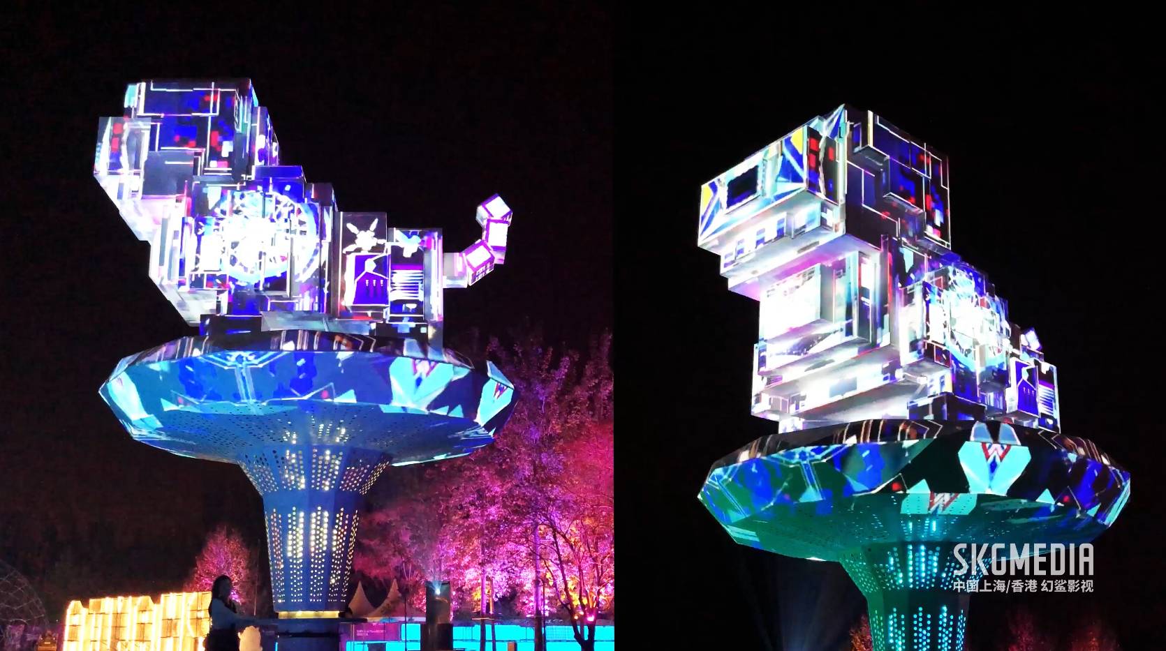 halo dog 雕塑互动追踪投影模拟预演原创