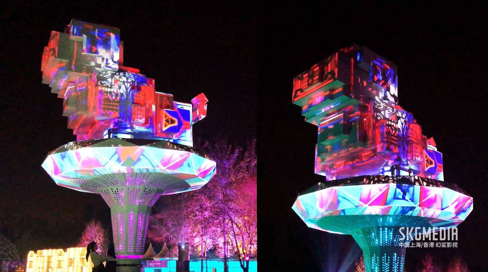 halo dog 雕塑互动追踪投影模拟预演原创